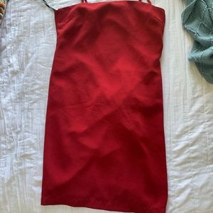 Short open back red dress